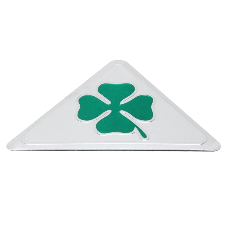 Four Leaf Clover Herb Luck Symbol Aluminum Slim Triangle Badge Emblem Labeling Sticker Styling Car Dashboard  Decoration - Decorative Sticker by buy2fix | Online Shopping UK | buy2fix