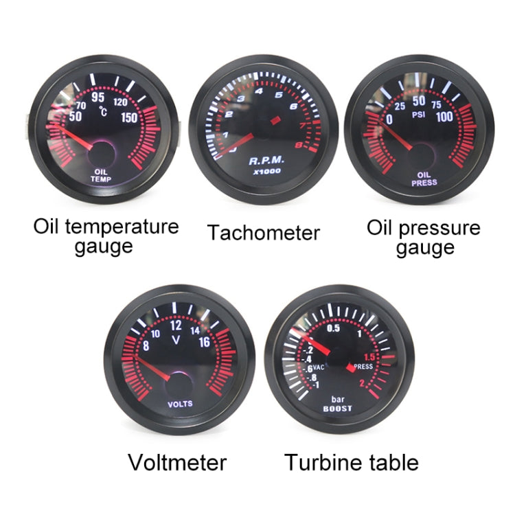 52mm 12V Universal Car Modified Tachometer - In Car by buy2fix | Online Shopping UK | buy2fix