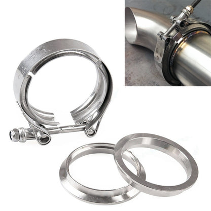 2.5 inch Car Turbo Exhaust Downpipe V-Band Clamp Stainless Steel 304 Flange Clamp - In Car by buy2fix | Online Shopping UK | buy2fix