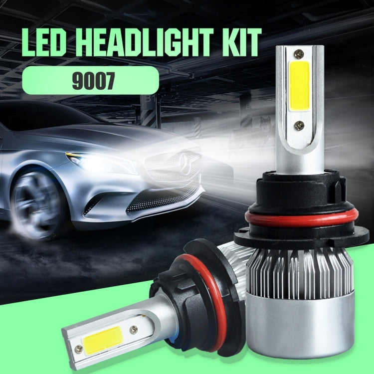 2 PCS C9 9007 18W 1800LM 6000K Waterproof IP68 Car Auto LED Headlight with 2 COB LED Lamps, DC 9-36V(White Light) - LED Headlamps by buy2fix | Online Shopping UK | buy2fix