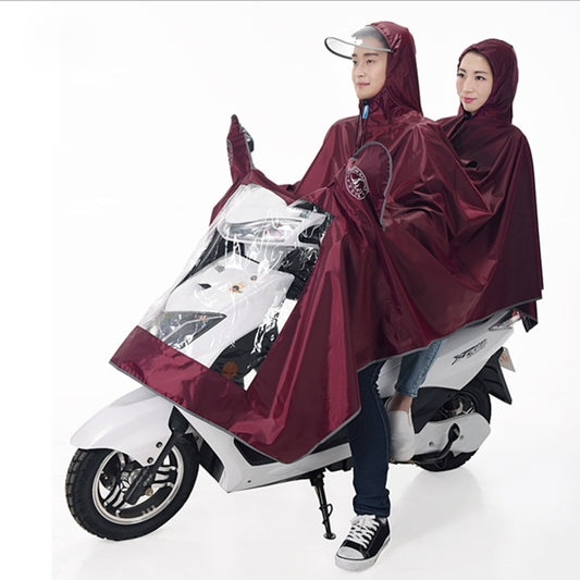 Universal Super Water-Resistant Dual Hooded Motorcycle Rain Poncho Coat Raincoat(Brown) - Raincoat by buy2fix | Online Shopping UK | buy2fix