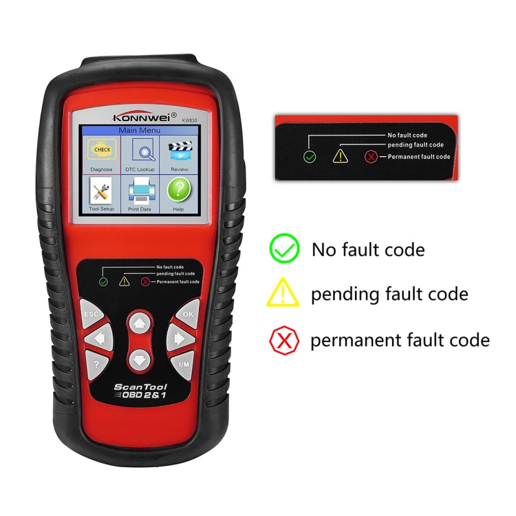 KONNWEI KW830 OBDII / CAN Car Auto Diagnostic Scan Tools  Auto Scan Adapter Scan Tool  Supports 8 Languages and 6 Protocols (Can Also Detect Battery and Voltage, Only Detect 12V Gasoline Car) - Code Readers & Scan Tools by KONNWEI | Online Shopping UK | buy2fix