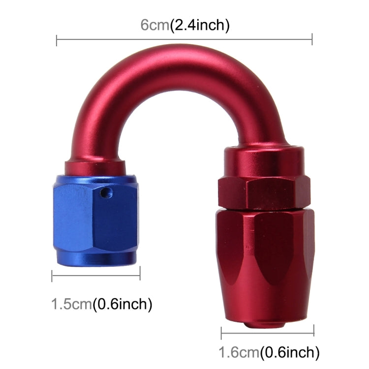 Pipe Joints 180 Degree Swivel Oil Fuel Fitting Adaptor Oil Cooler Hose Fitting Aluminum Alloy AN6 Curved Fitting Car Auto Accessories - In Car by buy2fix | Online Shopping UK | buy2fix