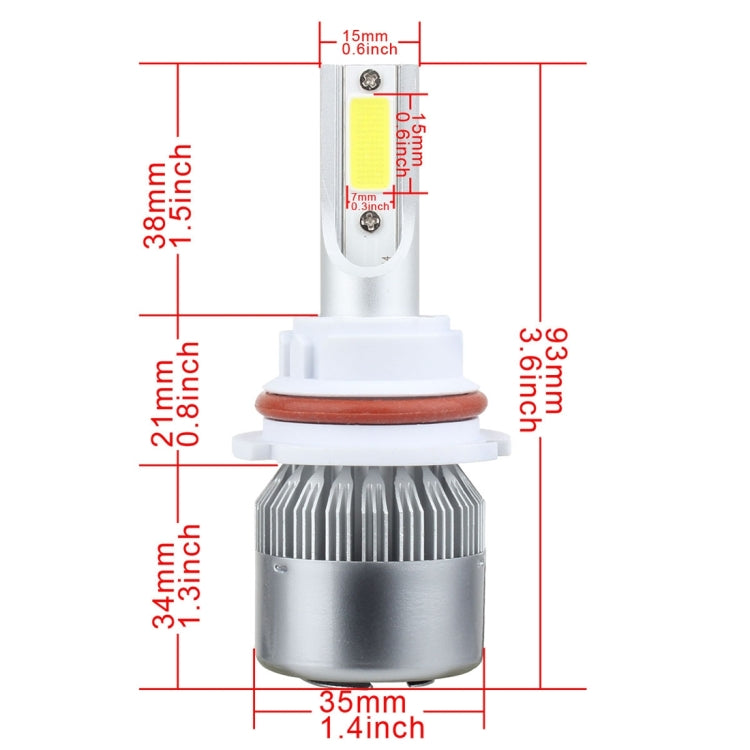 2 PCS 9007 18W 1800 LM 6000K IP68 Casnbus Constant Current Car LED Headlight with 2 COB Lamps, DC 9-36V(White Light) - LED Headlamps by buy2fix | Online Shopping UK | buy2fix