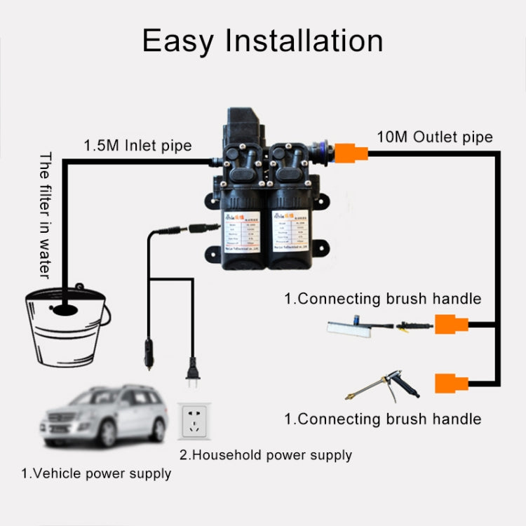 220V Portable Double Pump + Power Supply High Pressure Outdoor Car Washing Machine Vehicle Washing Tools - Car Washer & Accessories by buy2fix | Online Shopping UK | buy2fix