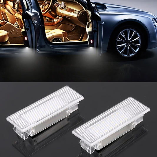 2 PCS LED Car DC 12V 1.5W 6000K 100LM Door Lights 18LEDs SMD-3014 Lamps for BMW F10(White Light) - Door Lights by buy2fix | Online Shopping UK | buy2fix