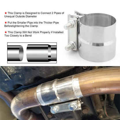 3 inch Car Turbo Exhaust Downpipe Stainless Steel Lap Joint Band Clamp - In Car by buy2fix | Online Shopping UK | buy2fix