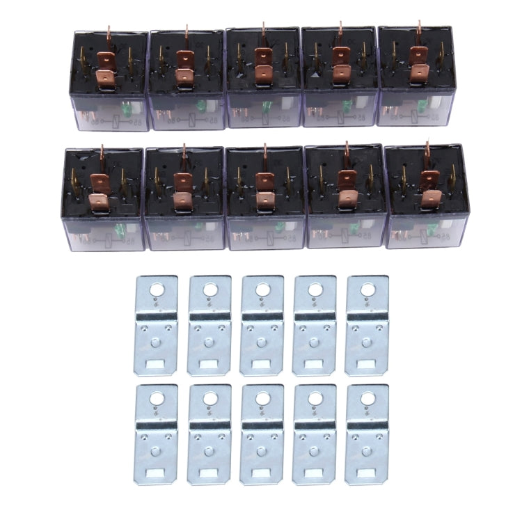 10 PCS JD-1914 80 AMP 12V Waterproof Car Auto Five Plugs Relay with Warning Light - In Car by buy2fix | Online Shopping UK | buy2fix