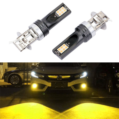 2 PCS H3 DC12V-24V / 12W / 3000K / 800LM 12LEDs SMD-3030 Car LED Fog Light (Yellow Light) - In Car by buy2fix | Online Shopping UK | buy2fix