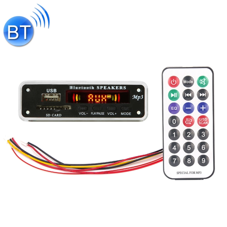 Car 5V Color Screen Audio MP3 Player Decoder Board FM Radio SD Card USB, with Bluetooth Function & Remote Control -  by buy2fix | Online Shopping UK | buy2fix