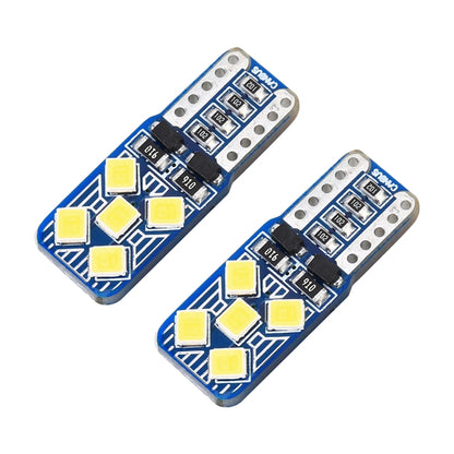 2 PCS T10 / W5W / 168 DC12V 1.8W 6000K 130LM 10LEDs SMD-2835 Car Reading Lamp Clearance Light, with Decoder - In Car by buy2fix | Online Shopping UK | buy2fix