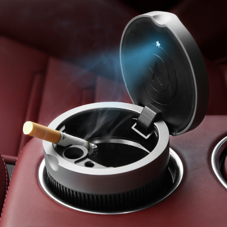 Multi-function Portable Creative LED Car Cigarette Ash Tray Ashtray with Lid(Grey) -  by buy2fix | Online Shopping UK | buy2fix