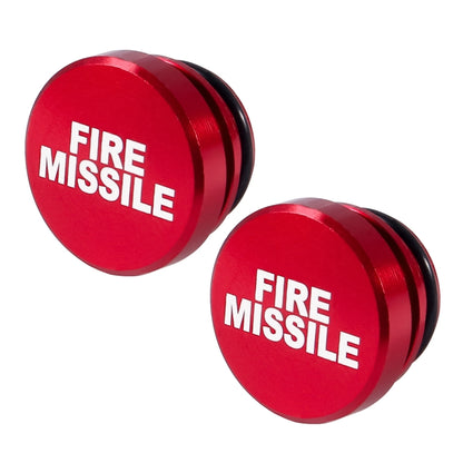2 PCS Car / Motorcycle FIRE MISSILE Letter Metal Cigarette Lighter Dust Cover (Red) - In Car by buy2fix | Online Shopping UK | buy2fix