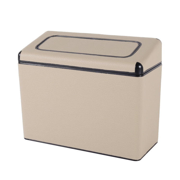 Car Plastic Trash Can Large Capacity Interior Accessories Box (Beige) - In Car by buy2fix | Online Shopping UK | buy2fix