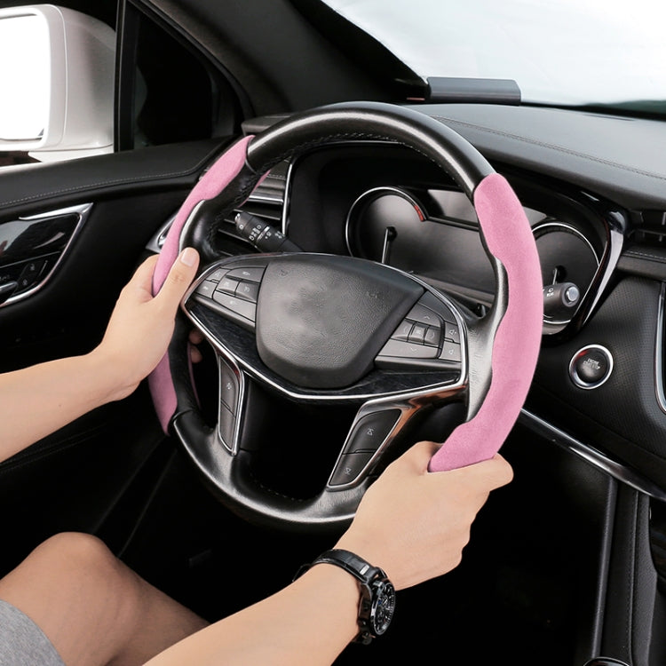 Car Universal Suede Steering Wheel Cover (Pink) - In Car by buy2fix | Online Shopping UK | buy2fix