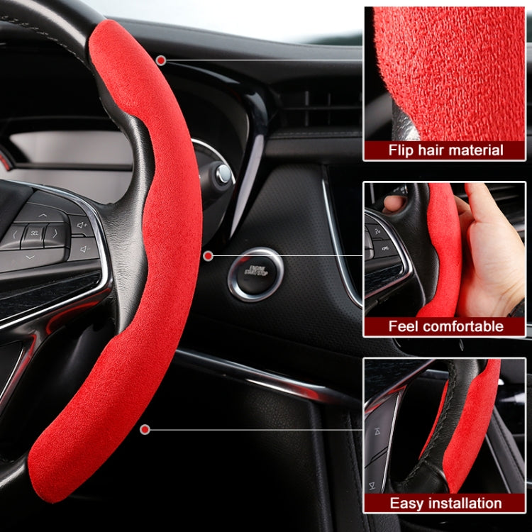 Car Universal Suede Steering Wheel Cover (Pink) - In Car by buy2fix | Online Shopping UK | buy2fix