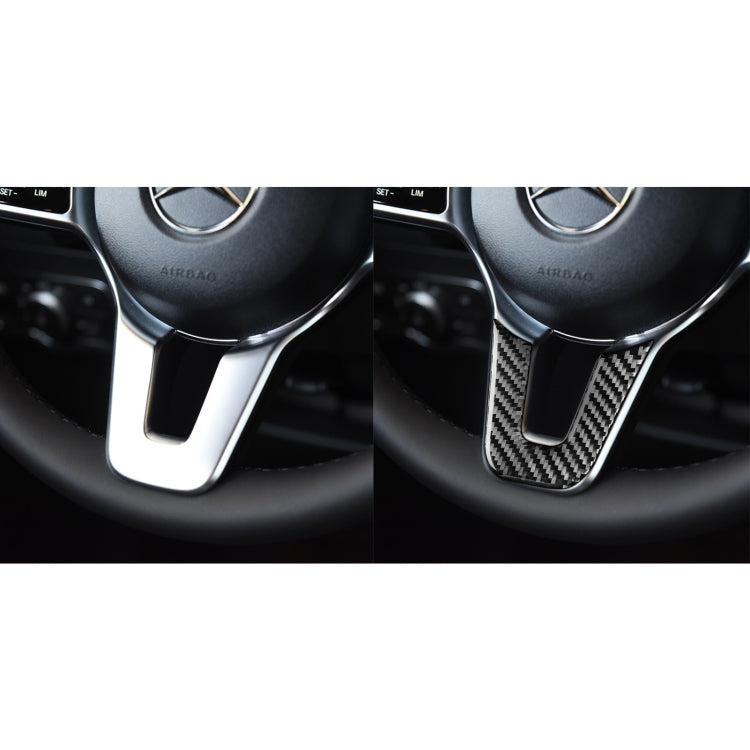 Carbon Fiber Car Steering Wheel U-shaped Decorative Sticker for Mercedes-Benz B-Class 2019 / GLB 2020,Left and Right Drive Universal - In Car by buy2fix | Online Shopping UK | buy2fix