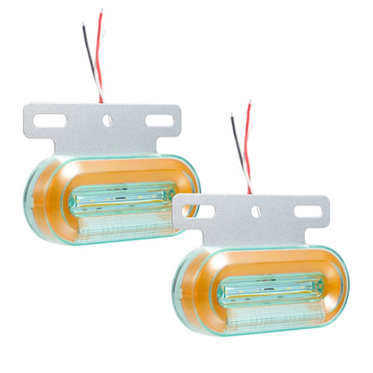 2 PCS 12V 12LED Car Oval Side Lamp(Yellow Light) - In Car by buy2fix | Online Shopping UK | buy2fix