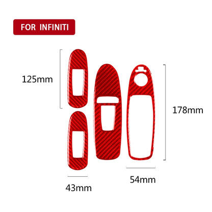 Car Carbon Fiber B Style Window Glass Lift Panel Decorative Sticker for Infiniti Q50 2014-2020, Right Drive(Red) - In Car by buy2fix | Online Shopping UK | buy2fix