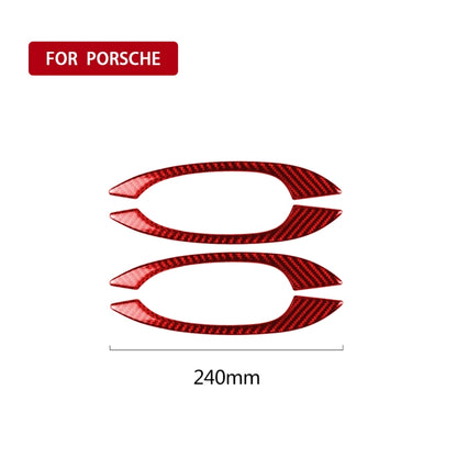 Car Carbon Fiber Outside Door Handle Decorative Sticker for Porsche Macan 2014-2021, Left and Right Drive Universal (Red) - In Car by buy2fix | Online Shopping UK | buy2fix