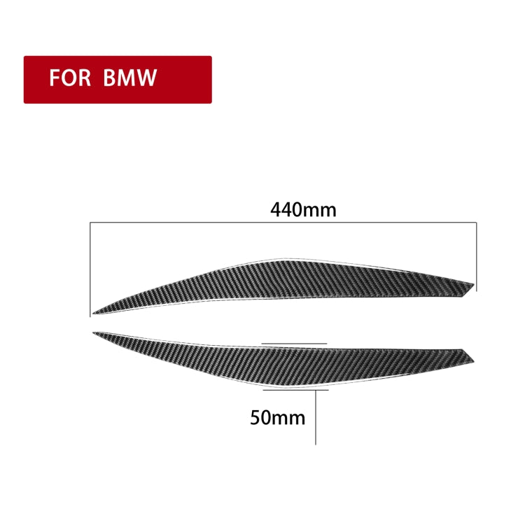 2 PCS / Set Carbon Fiber Car Lamp Eyebrow Decorative Sticker for BMW E71/X6 2008-2014, Drop Glue Version - In Car by buy2fix | Online Shopping UK | buy2fix