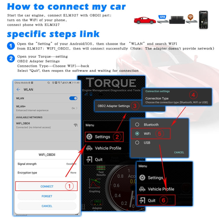 OBD2 WIFI Mini Car Detector Car Fault Diagnostic Tool - In Car by buy2fix | Online Shopping UK | buy2fix