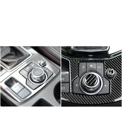 One Set Car Carbon Fiber Multimedia Knob Decorative Sticker for Mazda 3 / 6 / CX-9 / CX-5, Left and Right Drive Universal -  by buy2fix | Online Shopping UK | buy2fix