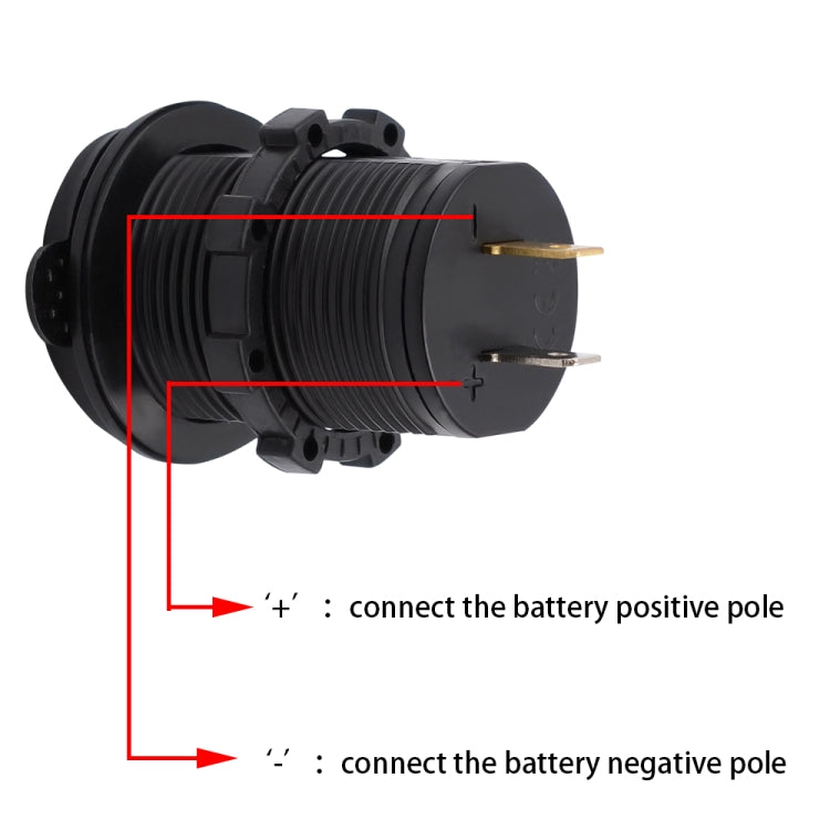 Universal Car Dual USB Charger Power Outlet Adapter 4.2A 5V IP66 with Aperture + 60cm Cable(Blue Light) - Car Charger by buy2fix | Online Shopping UK | buy2fix