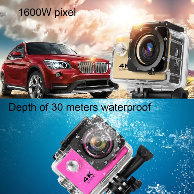 F60 2.0 inch Screen 170 Degrees Wide Angle WiFi Sport Action Camera Camcorder with Waterproof Housing Case, Support 64GB Micro SD Card(Gold) - DJI & GoPro Accessories by buy2fix | Online Shopping UK | buy2fix