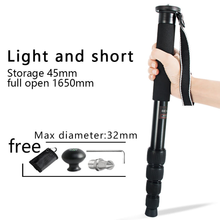 BEXIN MAS325 Portable Travel Outdoor DSLR Camera Aluminum Alloy Monopod Holder(Black) - Camera Accessories by BEXIN | Online Shopping UK | buy2fix