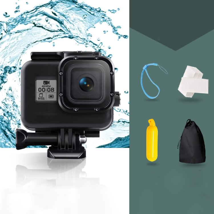 For GoPro HERO8 Black 45m Waterproof Housing Protective Case with Buckle Basic Mount & Screw & Floating Bobber Grip & Strap & Anti-Fog Inserts(Black) - DJI & GoPro Accessories by buy2fix | Online Shopping UK | buy2fix