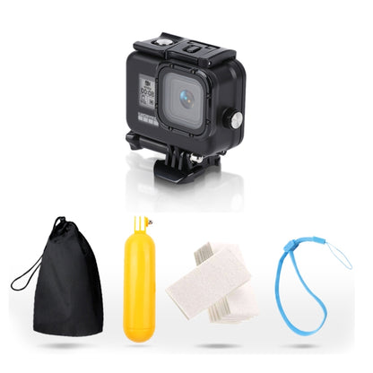 For GoPro HERO8 Black 45m Waterproof Housing Protective Case with Buckle Basic Mount & Screw & Floating Bobber Grip & Strap & Anti-Fog Inserts(Black) - DJI & GoPro Accessories by buy2fix | Online Shopping UK | buy2fix