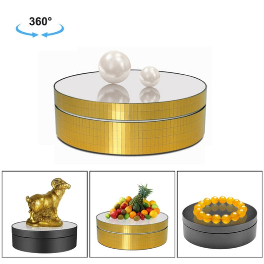 12cm 360 Degree Rotating Turntable Mirror Electric Display Stand Video Shooting Props Turntable, Load: 3kg (Gold) - Camera Accessories by buy2fix | Online Shopping UK | buy2fix