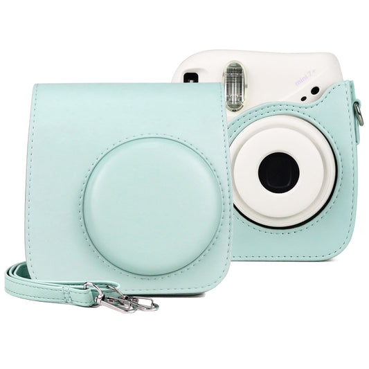 Retro Full Body PU Leather Case Camera  Bag with Strap for FUJIFILM instax mini 7+ (Baby Blue) - Camera Accessories by buy2fix | Online Shopping UK | buy2fix