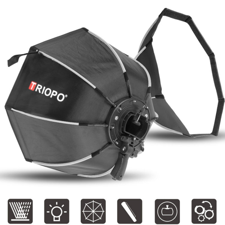 TRIOPO KS2-55 55cm Fast Loading Speedlite Flash Octagon Parabolic Softbox Diffuser (Black) - Camera Accessories by TRIOPO | Online Shopping UK | buy2fix