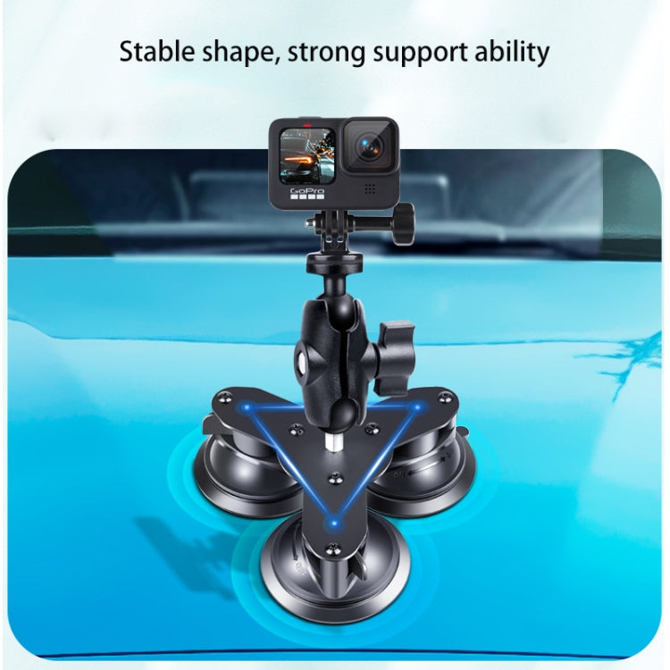 Triangle Suction Cup Mount Holder with Tripod Adapter & Screw & Phone Clamp & Anti-lost Silicone Net for for GoPro Hero11 Black / HERO10 Black /9 Black /8 Black /7 /6 /5 /5 Session /4 Session /4 /3+ / ... ction and Other Action Cameras, Smartphones(Black) - DJI & GoPro Accessories by buy2fix | Online Shopping UK | buy2fix