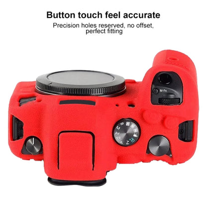 Litchi Texure Soft Silicone Case for Canon EOS R6 (Red) - Camera Accessories by buy2fix | Online Shopping UK | buy2fix