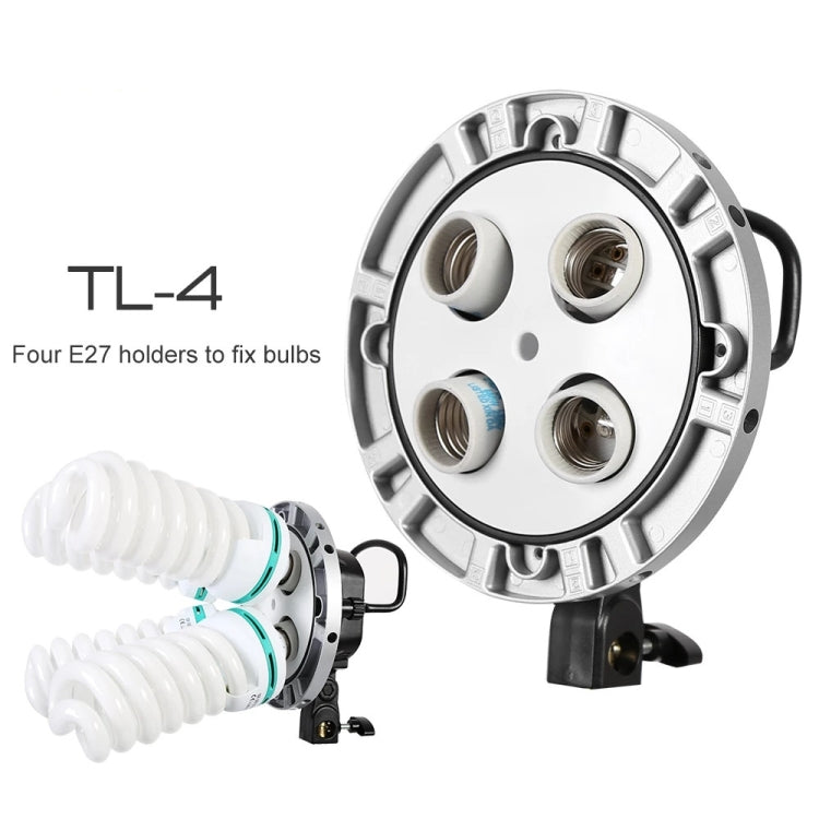 Godox TL-4 4 in 1 E27 Socket Tricolor Bulb Light Lamp Head Mount(EU Plug) -  by Godox | Online Shopping UK | buy2fix