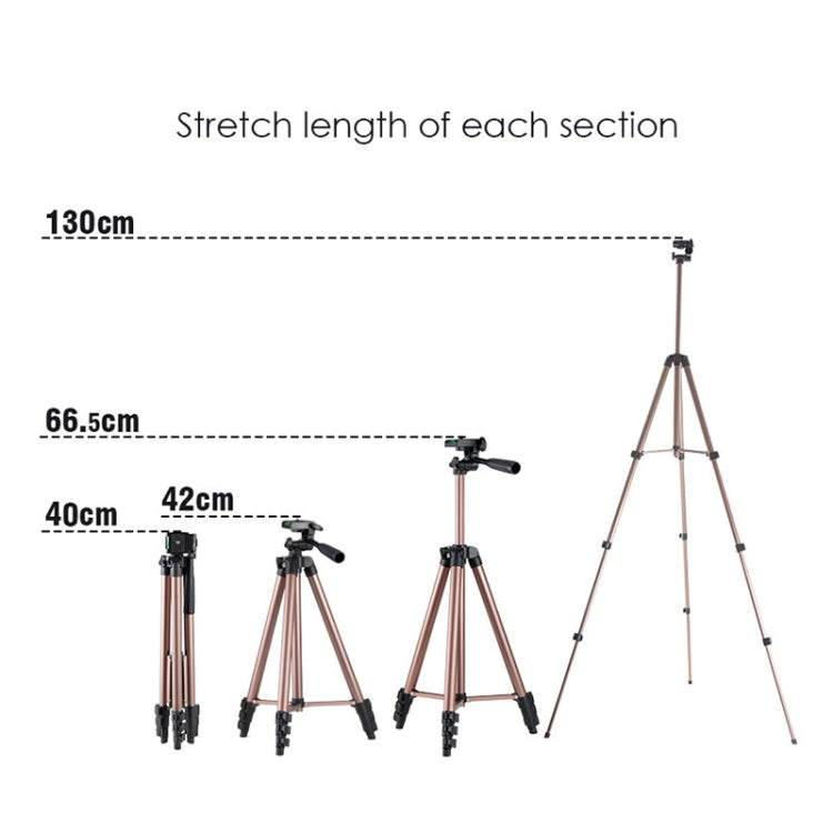 130cm 4-Section Folding Aluminum Alloy Tripod Mount with Three-Dimensional Head(Silver) - Camera Accessories by buy2fix | Online Shopping UK | buy2fix