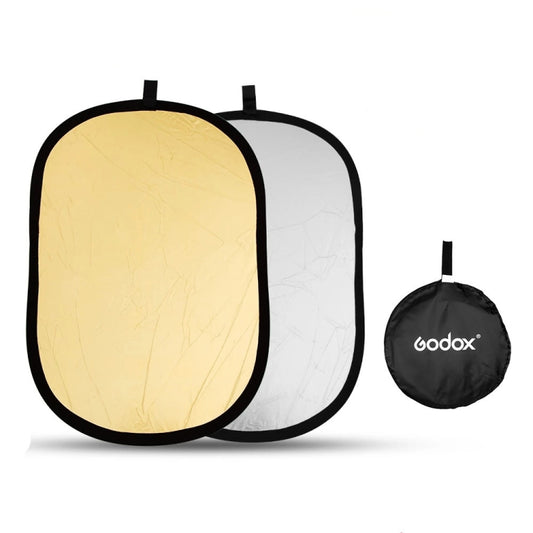 Godox FT01 2 in 1 Gold / Silver Oval Folding Reflector Board, Size: 60 x 90cm -  by Godox | Online Shopping UK | buy2fix