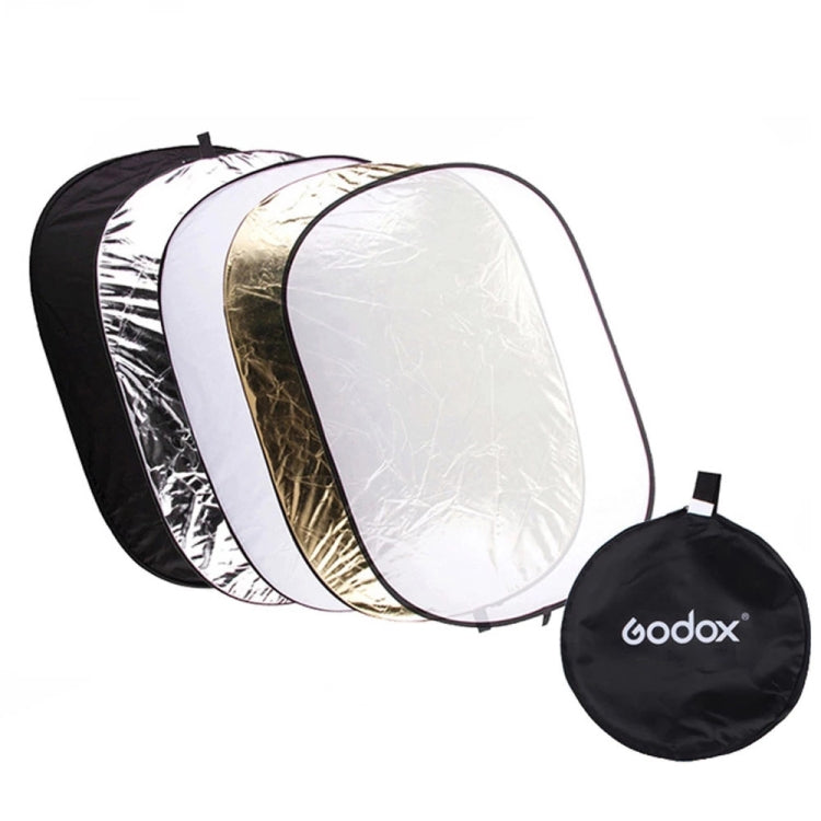 Godox FT05-1 100 x 150cm 5-in-1 Silver / Soft / Gold / White / Black Oval Folding Reflector Board -  by Godox | Online Shopping UK | buy2fix