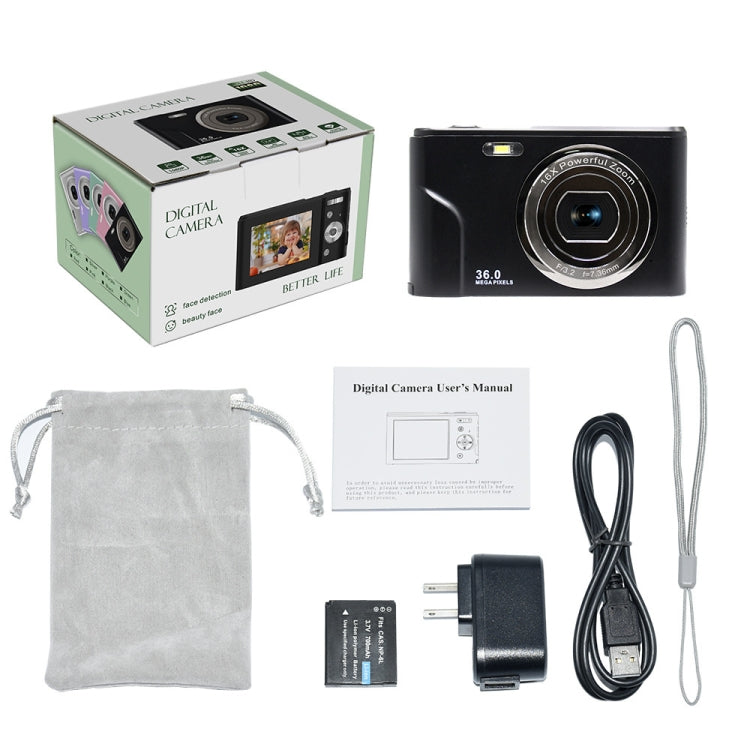 DC311 2.4 inch 36MP 16X Zoom 2.7K Full HD Digital Camera Children Card Camera, US Plug(Green) - Consumer Electronics by buy2fix | Online Shopping UK | buy2fix