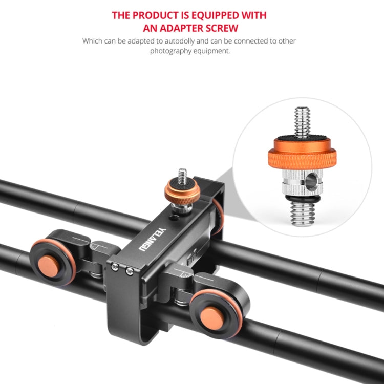 YELANGU L60E 60cm Slide Rail Track + L4 3-Wheel Video Dolly with PC142 Phone Clamp & Ballhead - Camera Slider by YELANGU | Online Shopping UK | buy2fix