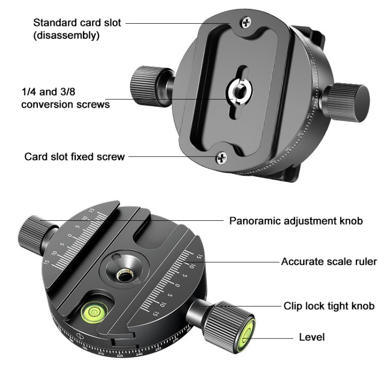 BEXIN QJ-08 Panoramic Rotary Quick Release Clamp Base Tripod Mount - Camera Accessories by buy2fix | Online Shopping UK | buy2fix