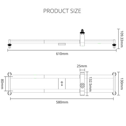 YELANGU YLG0119A 60cm Splicing Slide Rail Track + Trolley Rail Buckle for SLR Cameras / Video Cameras(Black) - Camera Slider by YELANGU | Online Shopping UK | buy2fix