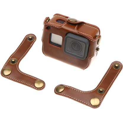 For GoPro HERO7 Black /6 /5  PU Leather Housing Case with Neck Strap & Buttons(Coffee) - DJI & GoPro Accessories by buy2fix | Online Shopping UK | buy2fix