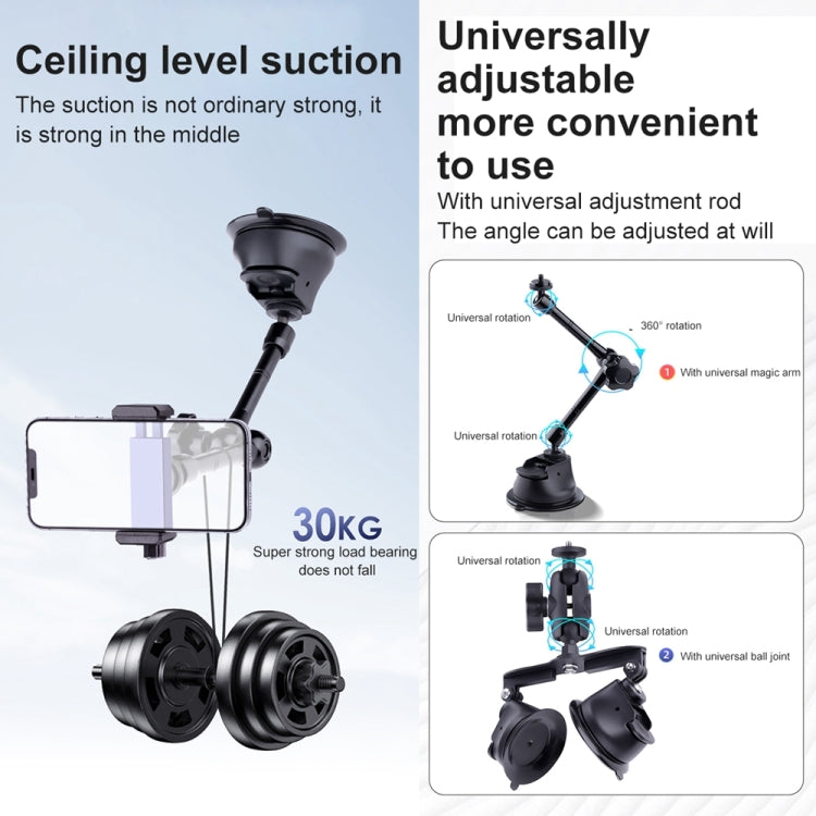 Single Suction Cup Articulating Friction Magic Arm Camera Mount (Black) - DJI & GoPro Accessories by buy2fix | Online Shopping UK | buy2fix