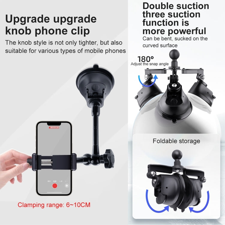 Single Suction Cup Articulating Friction Magic Arm Camera Mount (Black) - DJI & GoPro Accessories by buy2fix | Online Shopping UK | buy2fix