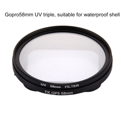 58mm 3 in 1 Round Circle UV Lens Filter with Cap for GoPro HERO7 Black/6 /5 - DJI & GoPro Accessories by buy2fix | Online Shopping UK | buy2fix