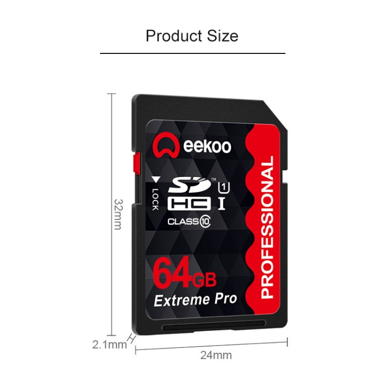 eekoo 64GB High Speed Class 10 SD Memory Card for All Digital Devices with SD Card Slot - SD Card by eekoo | Online Shopping UK | buy2fix